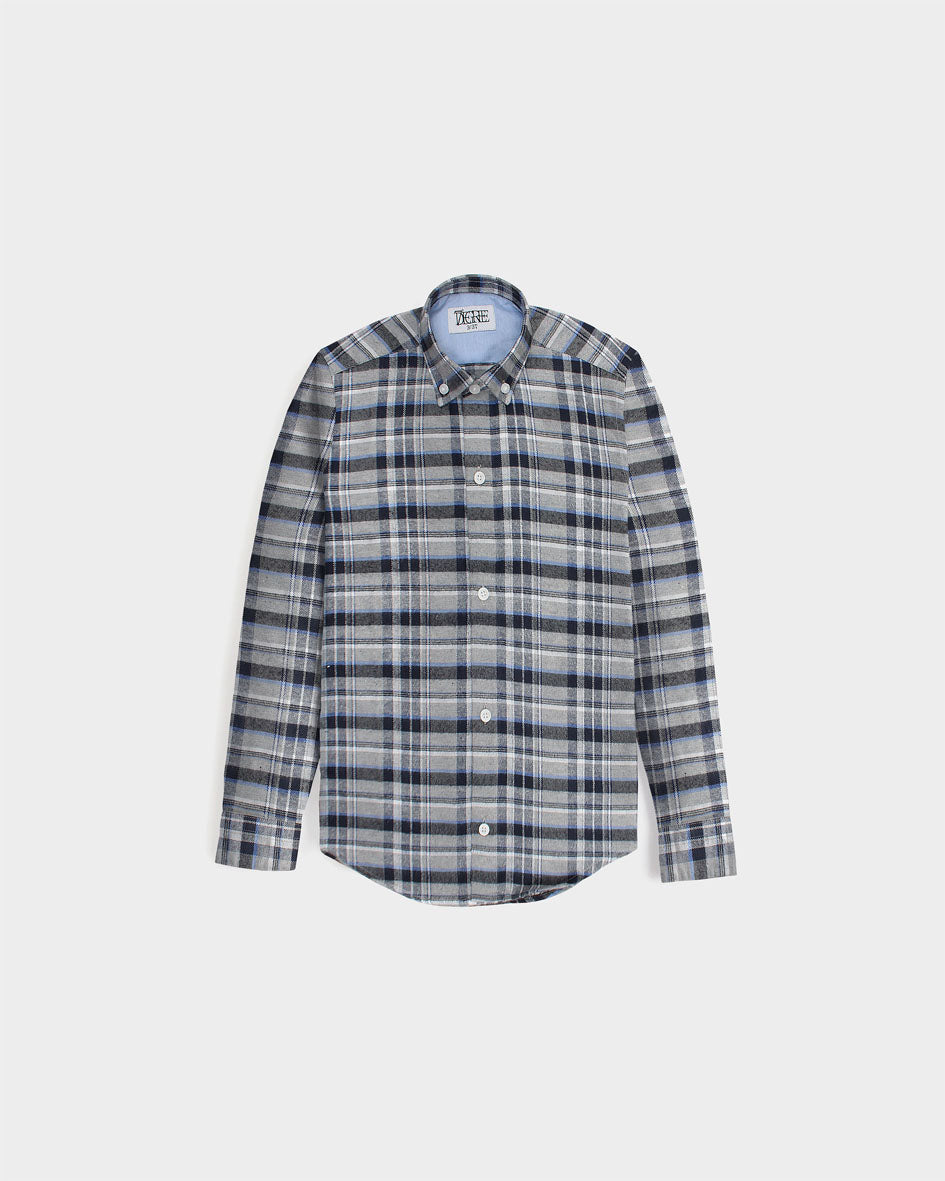 Kids Woven Checkered Shirt - Grey – 7degree