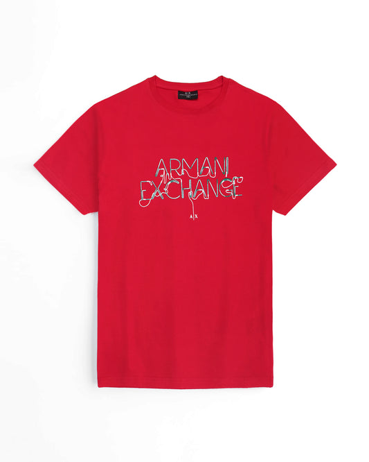 Exclusive A-X Signature Tee - Red