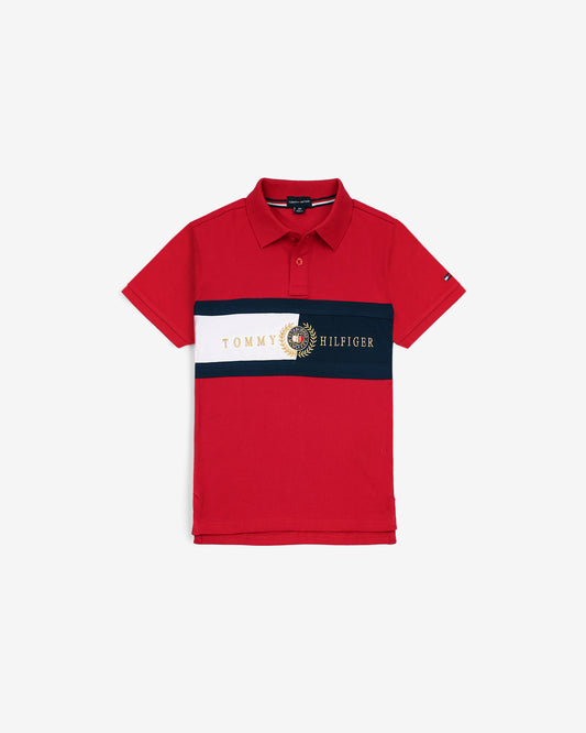 Exclusive Tommy Kids Block Polo - Red