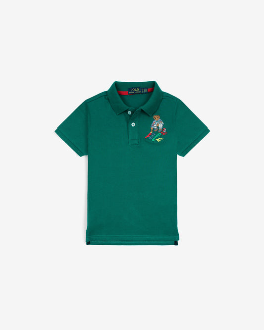 Premium Kids Color Bear Polo - Green