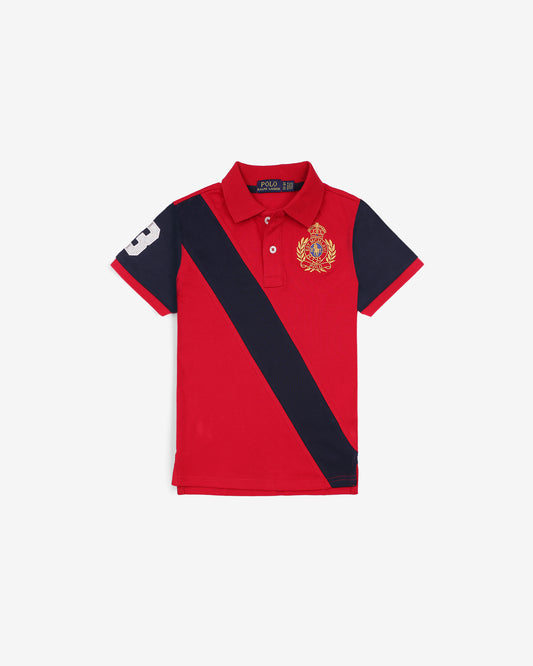 Premium Kids Motive Sig Panel Polo - Red