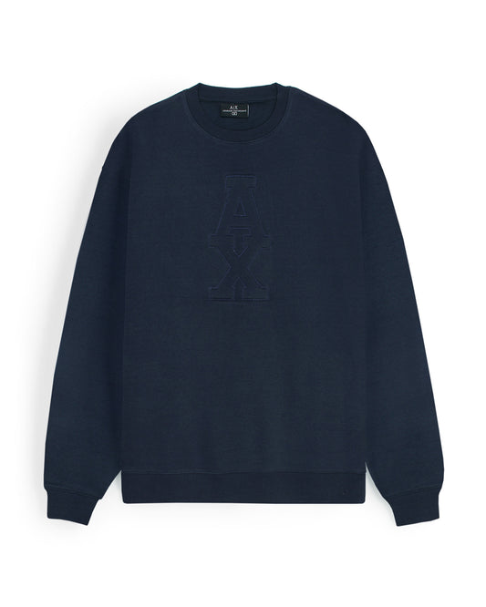 Exclusive A-X Men Embossed Sweat - Navy Blue