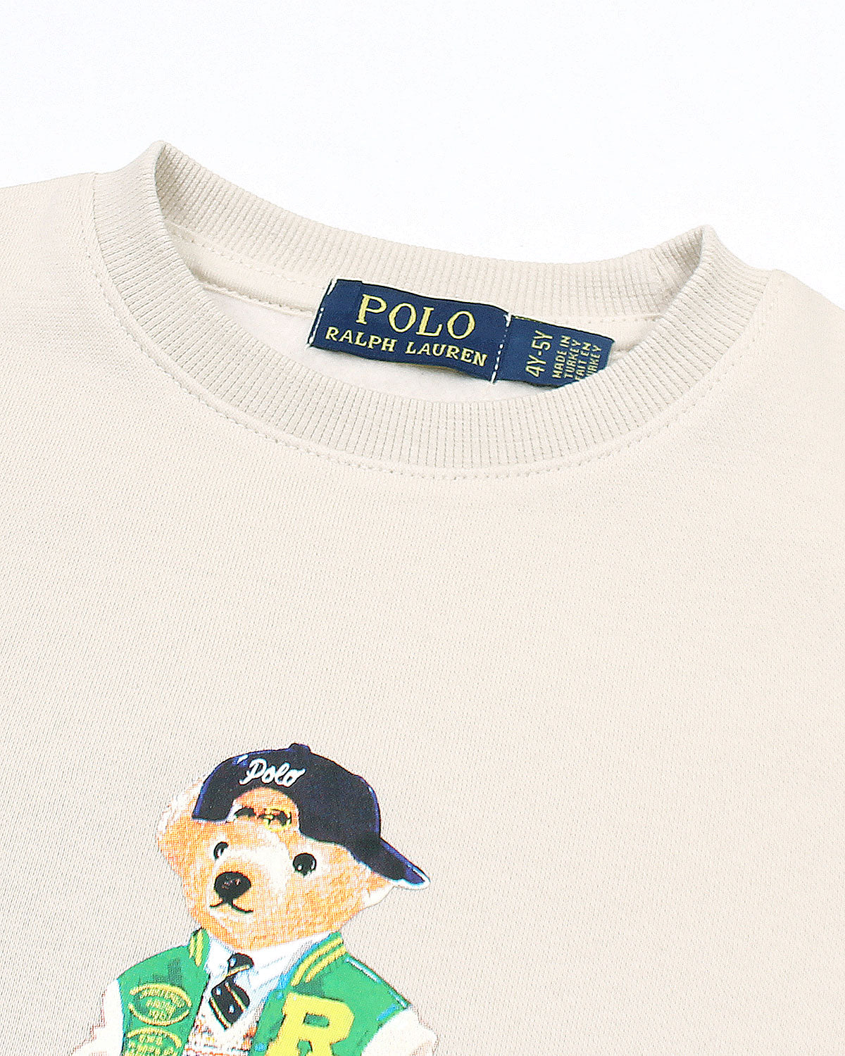 Kids Iconic Green Bear Sweat - Off White