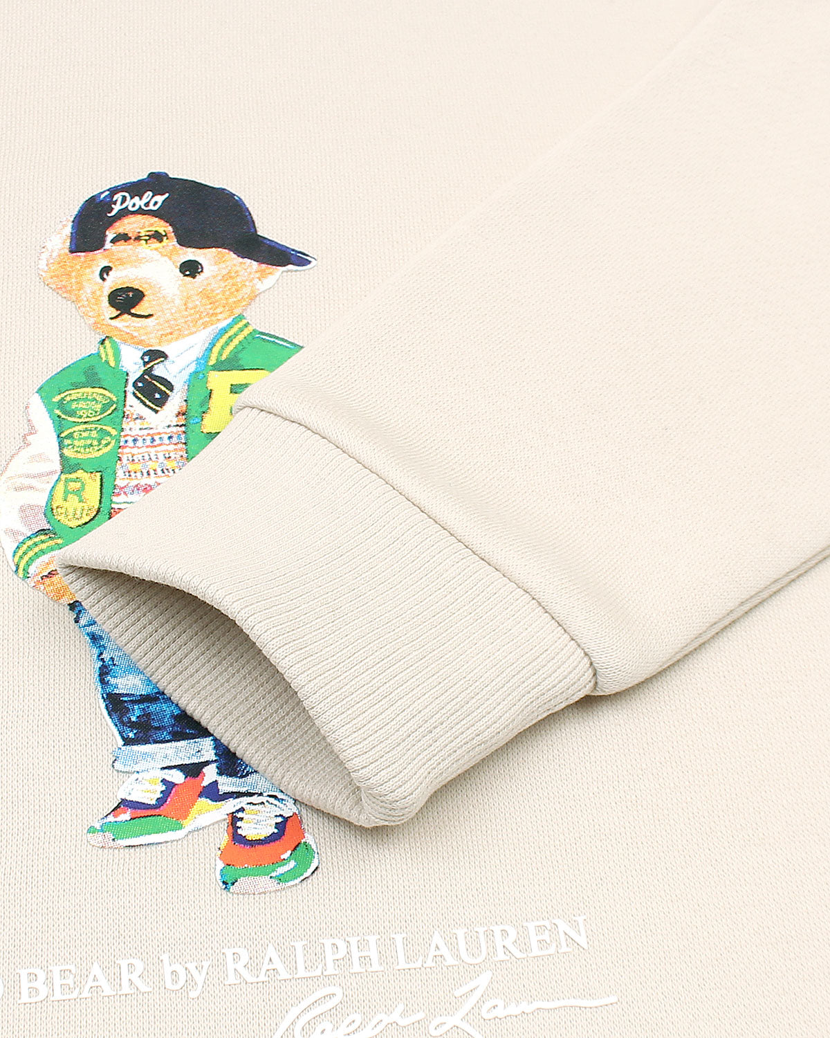 Kids Iconic Green Bear Sweat - Off White