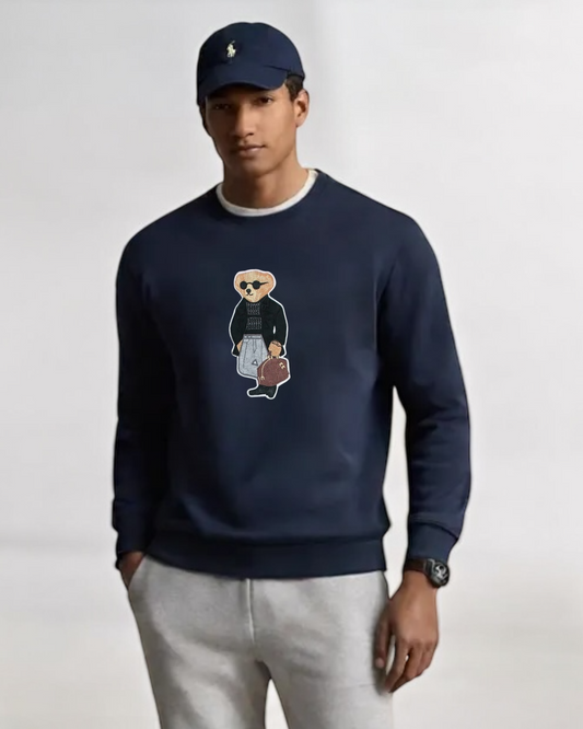 Exclusive Mens Bear Sweat - Navy Blue