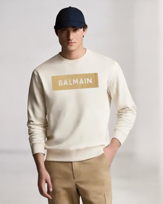 Exclusive B-L-M-N Gold Mens Sweat - Off-White