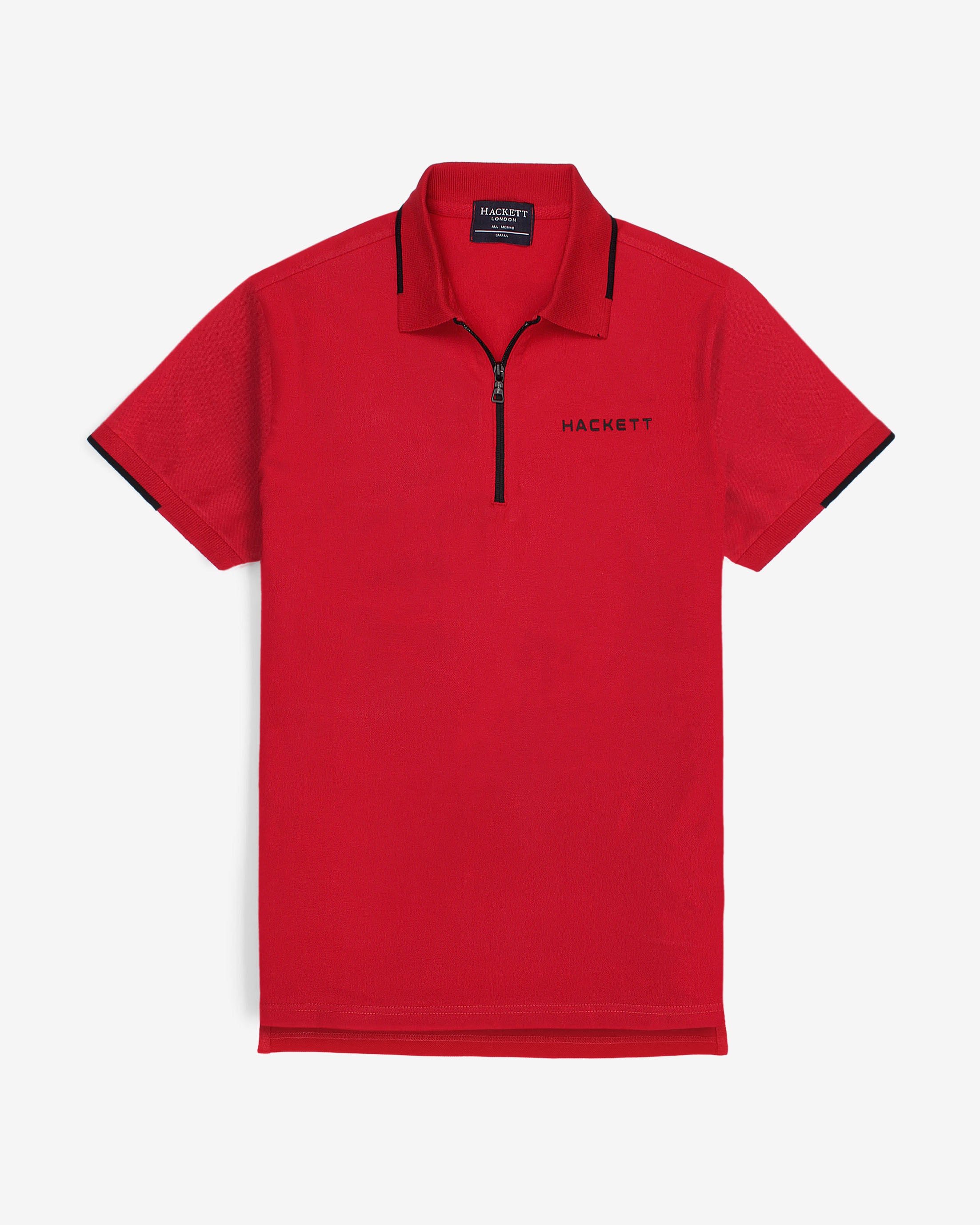 Premium HKT Zip Polo Shirt - Red – 7degree